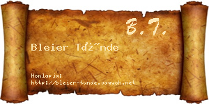 Bleier Tünde névjegykártya